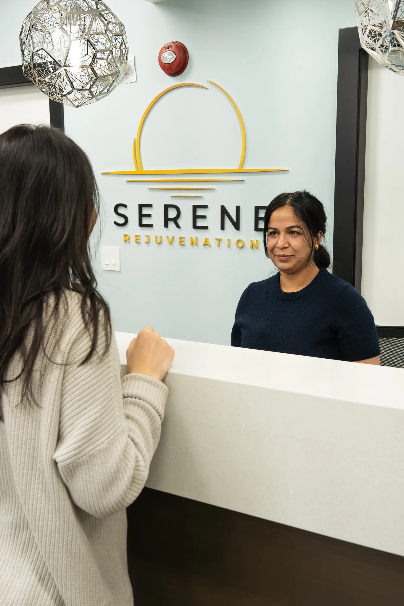 The Serene Rejuvenation front desk in Surrey, BC.